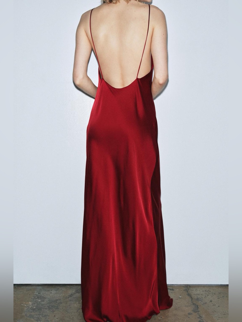 Zara Red satin slip Maxi Dress - Picture 11 of 15
